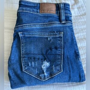 American Eagle Outfitters Women's Distressed Blue Skinny Jeans